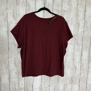 Wild Fable Burgundy Short Sleeve Top